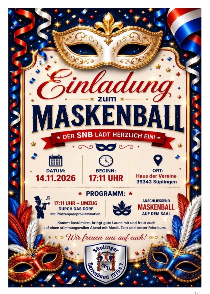 Maskenball SNB 2027